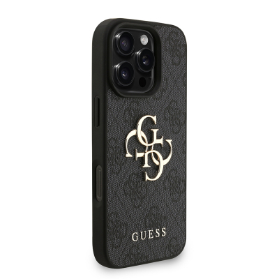 Apple iPhone 16 Pro Kılıf Guess Orjinal Lisanslı PU Deri Bilek Askı İpli Metal Büyük 4G ve Yazı Logolu Kapak - 21