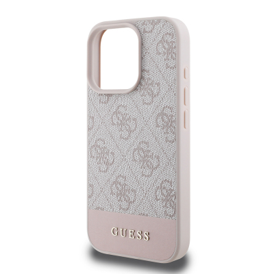 Apple iPhone 16 Pro Kılıf Guess Orjinal Lisanslı PU Deri Şerit Logo Dizaynlı Kapak - 9