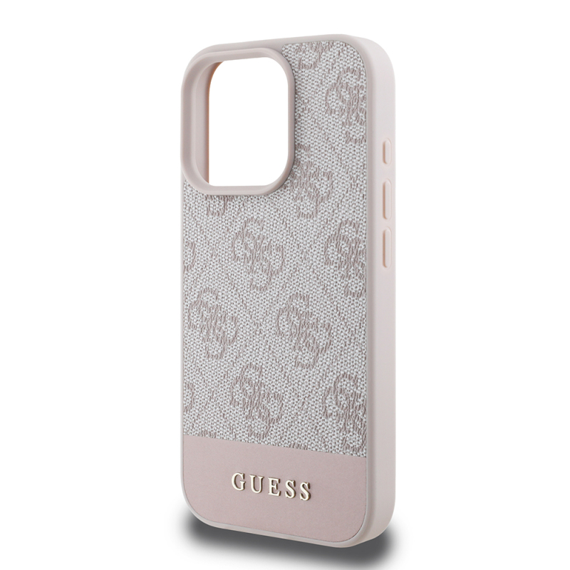 Apple iPhone 16 Pro Kılıf Guess Orjinal Lisanslı PU Deri Şerit Logo Dizaynlı Kapak - 9