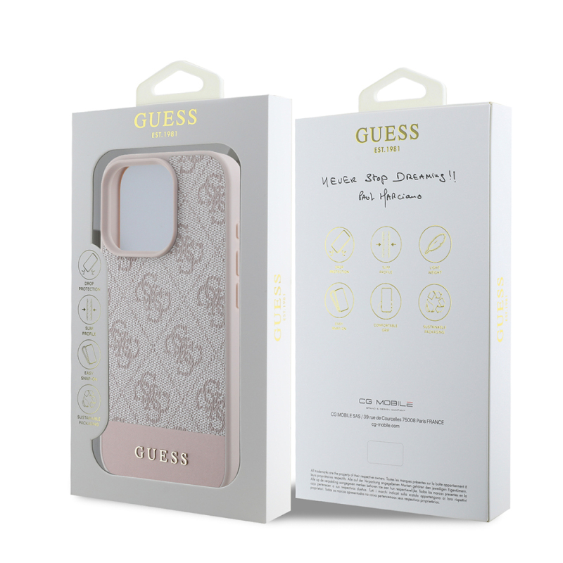 Apple iPhone 16 Pro Kılıf Guess Orjinal Lisanslı PU Deri Şerit Logo Dizaynlı Kapak - 11