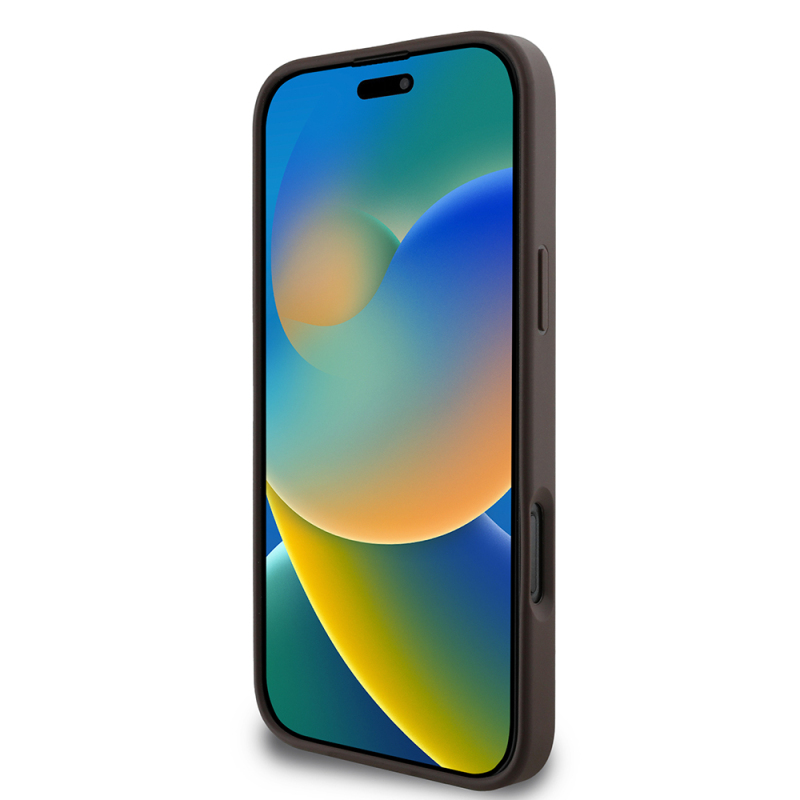 Apple iPhone 16 Pro Kılıf Guess Orjinal Lisanslı PU Deri Şerit Logo Dizaynlı Kapak - 15