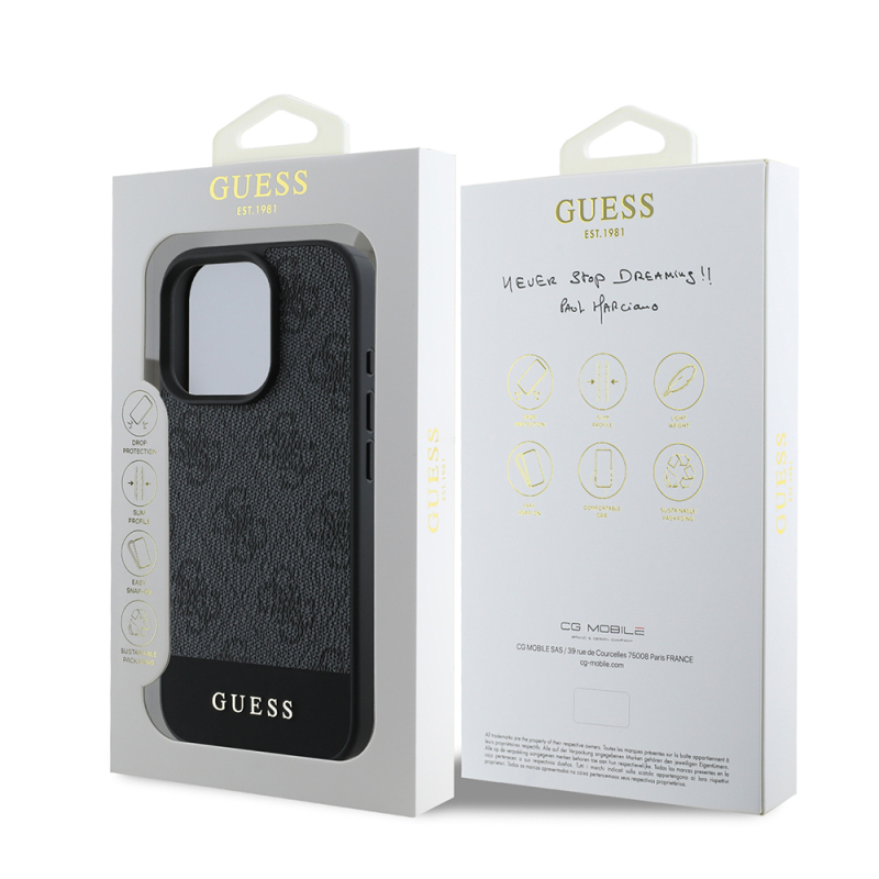 Apple iPhone 16 Pro Kılıf Guess Orjinal Lisanslı PU Deri Şerit Logo Dizaynlı Kapak - 25
