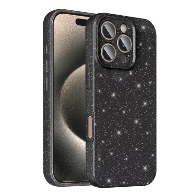 Apple iPhone 16 Pro Kılıf Kamera Korumalı Simli Lüks Zore Koton Kapak - 4