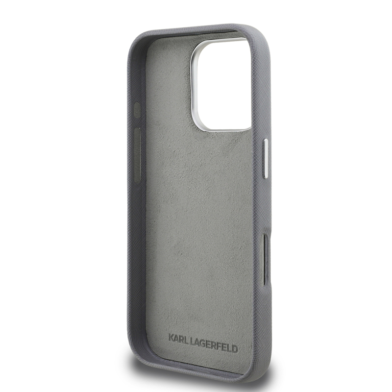 Apple iPhone 16 Pro Kılıf Karl Lagerfeld Orjinal Lisanslı K&C Heads Pin Kapak - 9