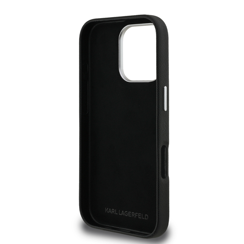 Apple iPhone 16 Pro Kılıf Karl Lagerfeld Orjinal Lisanslı K&C Heads Pin Kapak - 16