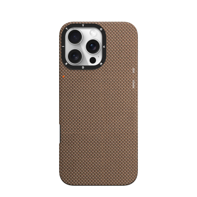 Apple iPhone 16 Pro Kılıf M-safe Şarj Özellikli Aramid Fiber Youngkit 1500D Extreme Wing Titanyum-Gold Serisi Kapak - 1