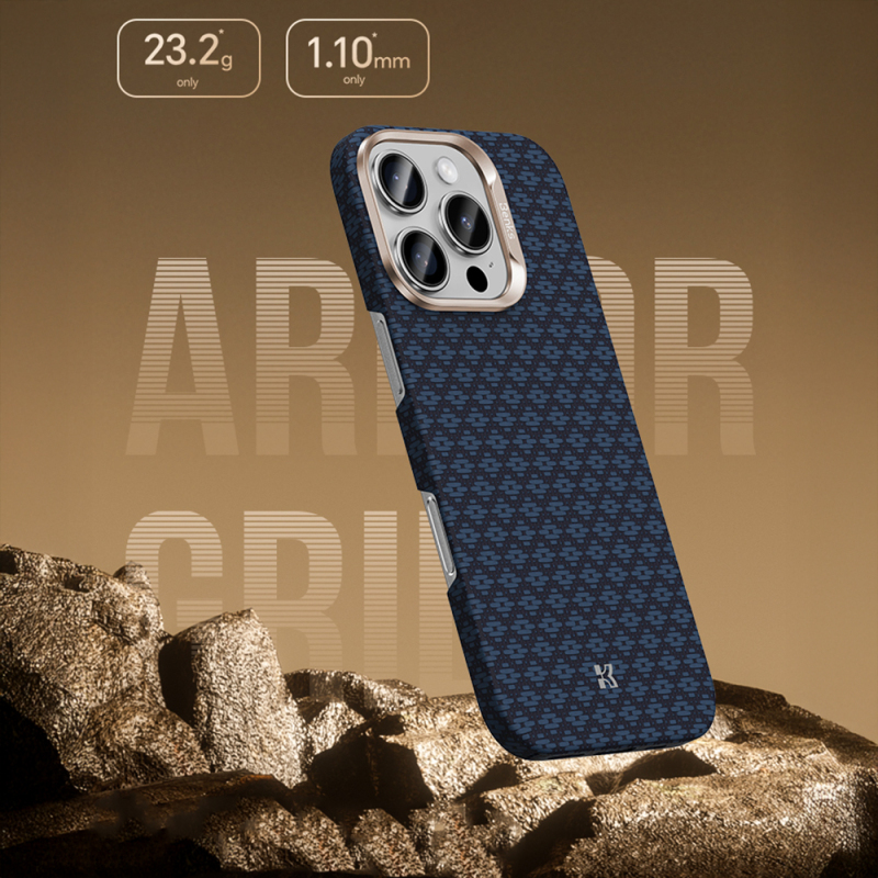 Apple iPhone 16 Pro Kılıf M-Safe Şarj Özellikli Benks ArmorAir ArmorGrid Serisi Kevlar Kapak - 10