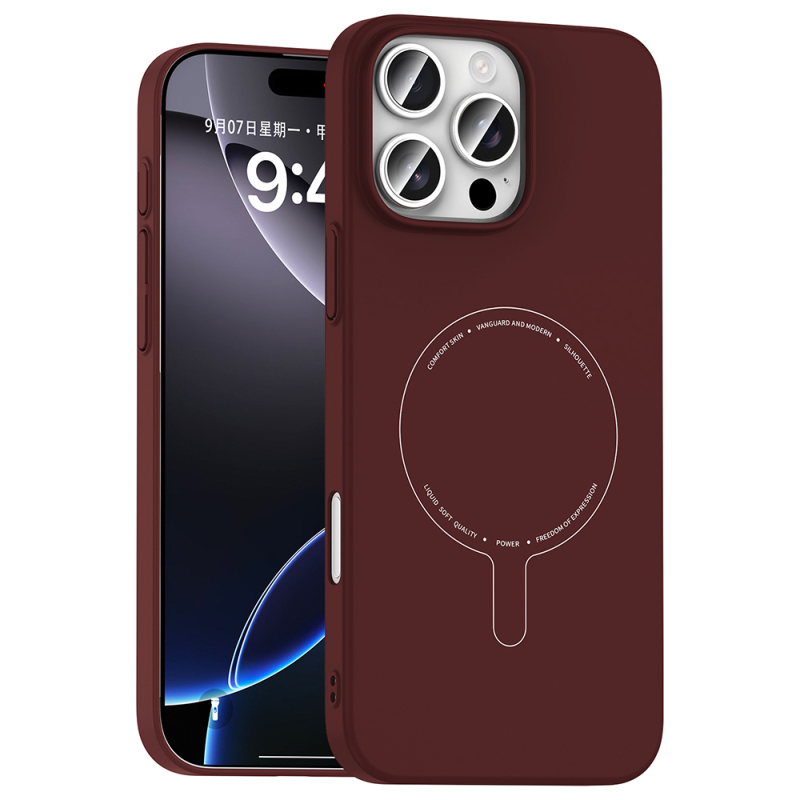 Apple iPhone 16 Pro Kılıf M-Safe Şarj Özellikli Kamera Korumalı Zore Elio Sert PC Kapak - 1