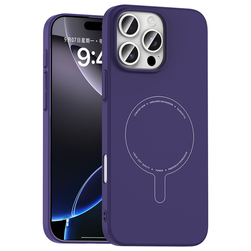 Apple iPhone 16 Pro Kılıf M-Safe Şarj Özellikli Kamera Korumalı Zore Elio Sert PC Kapak - 2