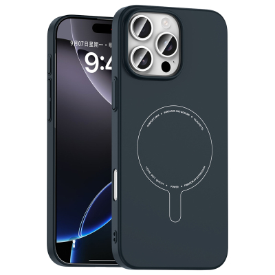 Apple iPhone 16 Pro Kılıf M-Safe Şarj Özellikli Kamera Korumalı Zore Elio Sert PC Kapak - 4