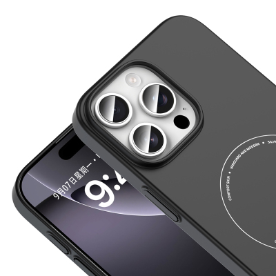 Apple iPhone 16 Pro Kılıf M-Safe Şarj Özellikli Kamera Korumalı Zore Elio Sert PC Kapak - 22