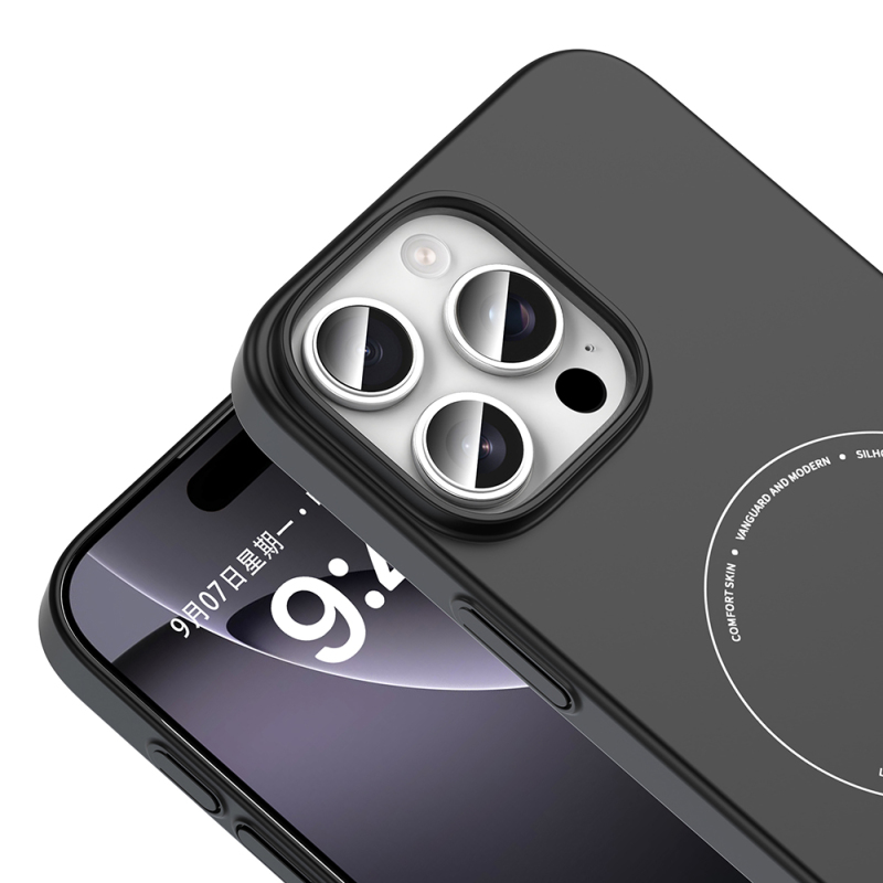 Apple iPhone 16 Pro Kılıf M-Safe Şarj Özellikli Kamera Korumalı Zore Elio Sert PC Kapak - 22