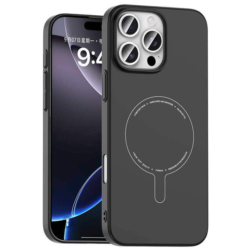 Apple iPhone 16 Pro Kılıf M-Safe Şarj Özellikli Kamera Korumalı Zore Elio Sert PC Kapak - 6