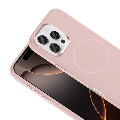 Apple iPhone 16 Pro Kılıf M-Safe Şarj Özellikli Metal Kamera Çerçeveli Zore Edi Silikon Kapak - 19