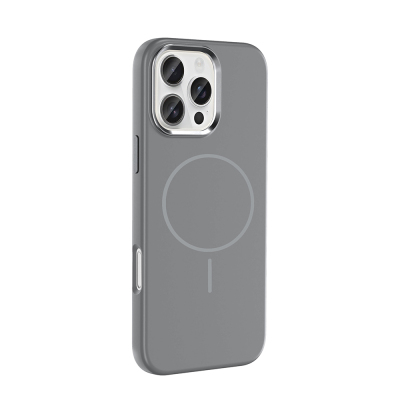 Apple iPhone 16 Pro Kılıf M-Safe Şarj Özellikli Metal Kamera Çerçeveli Zore Edi Silikon Kapak - 13