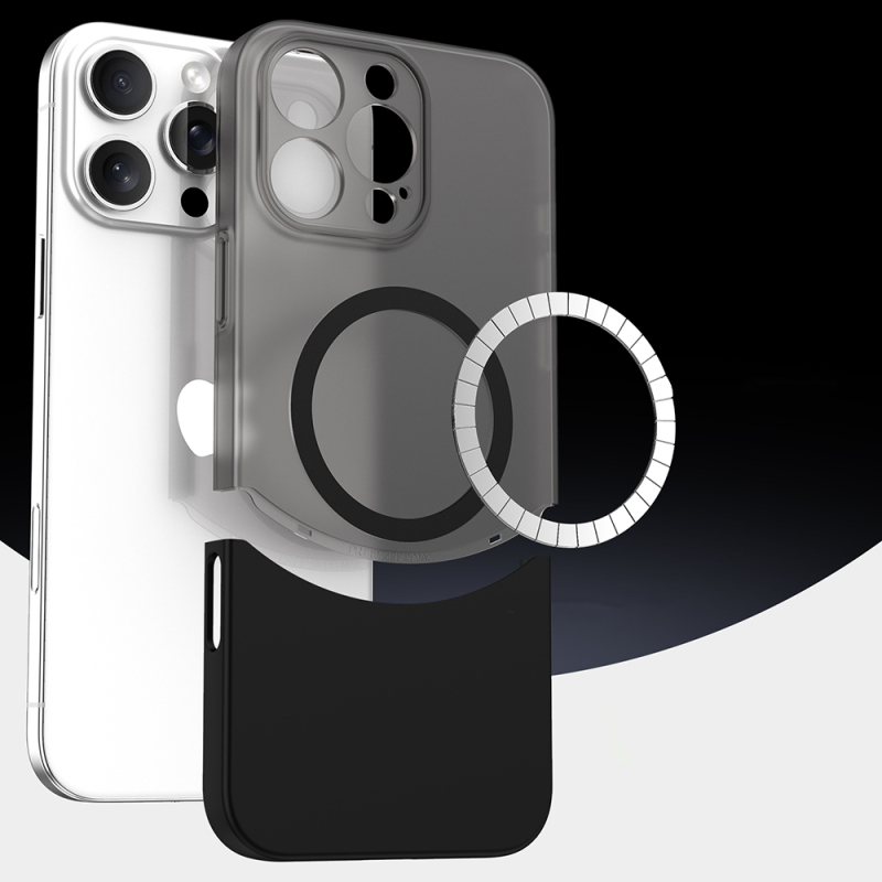 Apple iPhone 16 Pro Kılıf M-Safe Şarj Özellikli Mıknatıslı Zore Duble Kapak - 7