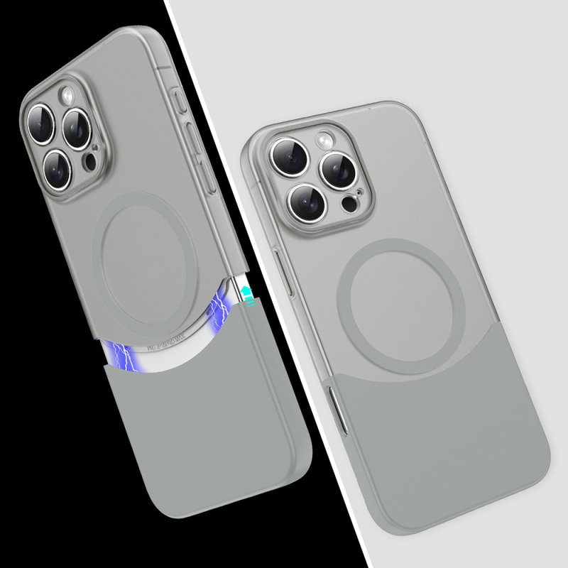Apple iPhone 16 Pro Kılıf M-Safe Şarj Özellikli Mıknatıslı Zore Duble Kapak - 4