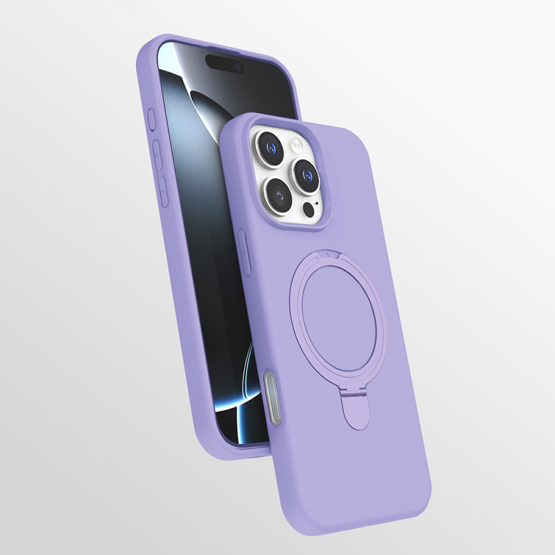 Apple iPhone 16 Pro Kılıf M-safe Şarj Özellikli Standlı Zore Samara Kapak - 5