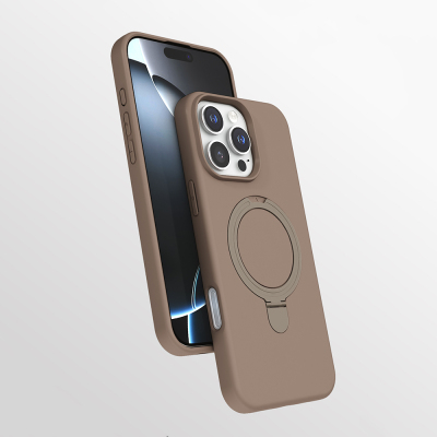 Apple iPhone 16 Pro Kılıf M-safe Şarj Özellikli Standlı Zore Samara Kapak - 7