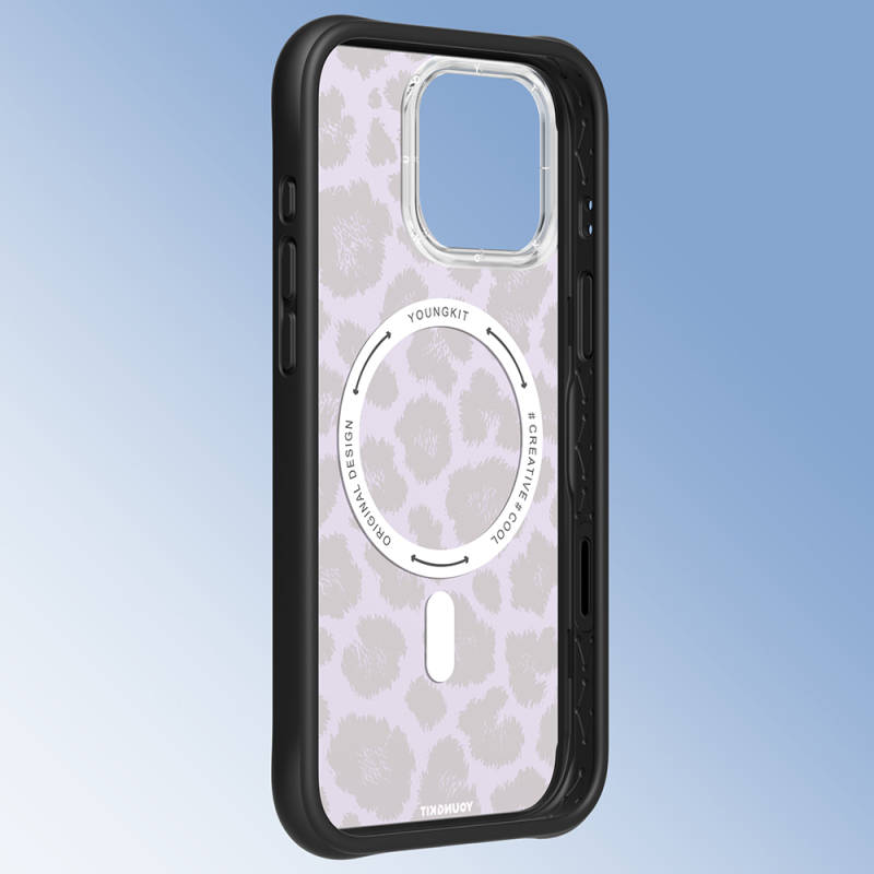 Apple iPhone 16 Pro Kılıf M-safe Şarj Özellikli Youngkit Leopard Serisi Kapak - 13