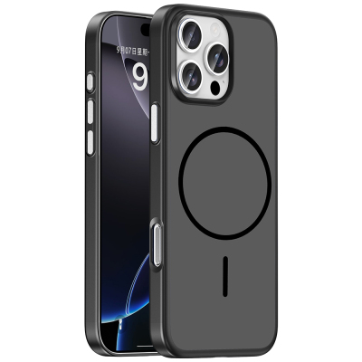 Apple iPhone 16 Pro Kılıf M-Safe Şarj Özellikli Zore Lora PC Kapak - 3