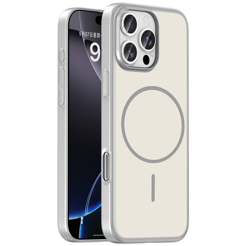 Apple iPhone 16 Pro Kılıf M-Safe Şarj Özellikli Zore Lora PC Kapak - 5