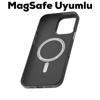 Apple iPhone 16 Pro Kılıf Magsafe Şarj Özellikli Karbon Fiber Desenli Mutural Montage Kapak - 10