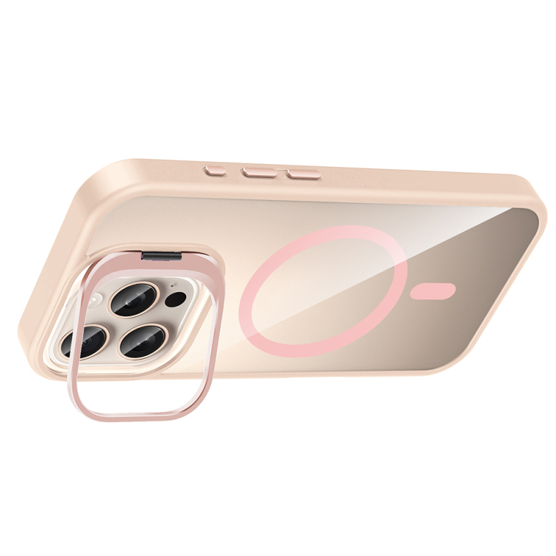 Apple iPhone 16 Pro Kılıf Standlı ve Kamera Lens Hediyeli M-Safe Şarj Özellikli Zore Etro Kapak - 17