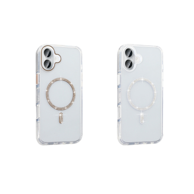Apple iPhone 16 Pro Kılıf Taşlı Tasarım M-safe Şarj Özellikli Zore Koment Silikon Kapak - 8