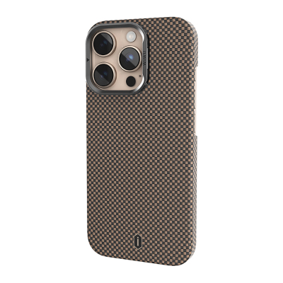 Apple iPhone 16 Pro Kılıf Wiwu DCC-208 M-safe Şarj Özellikli Kamera Standlı Aramid Fiber Tasarım Kapak - 14