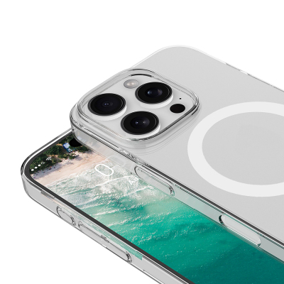 Apple iPhone 16 Pro Max Camera Protected M-Safe Charging Transparent Zore London Hard PC Case - 4