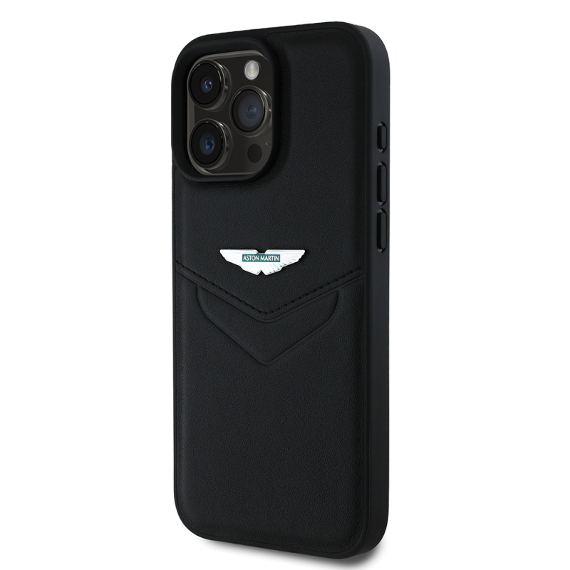 Apple iPhone 16 Pro Max Case Aston Martin Original Licensed Victory Design PU Leather Metal Logo Cover - 4