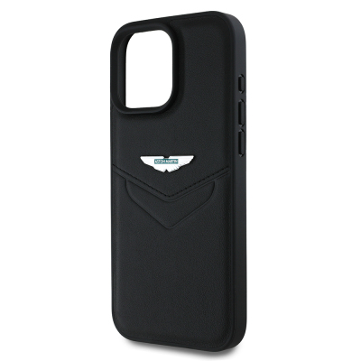 Apple iPhone 16 Pro Max Case Aston Martin Original Licensed Victory Design PU Leather Metal Logo Cover - 5