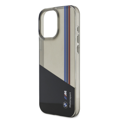 Apple iPhone 16 Pro Max Case BMW Original Licensed Semi-Transparent M Design Striped Cover - 4