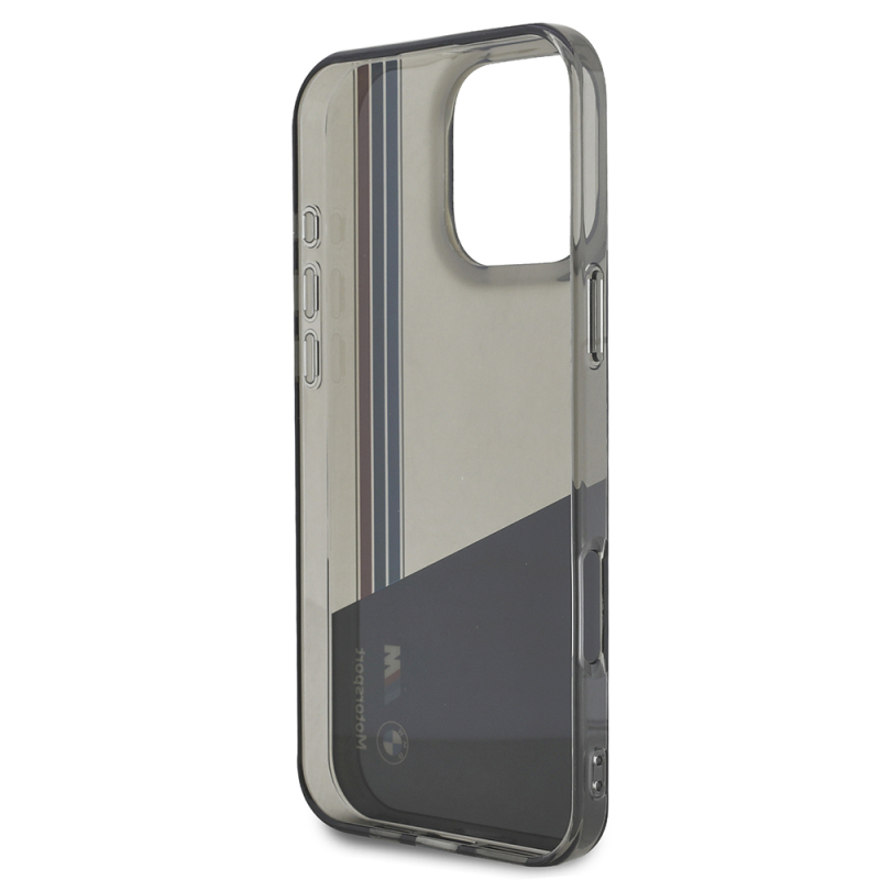 Apple iPhone 16 Pro Max Case BMW Original Licensed Semi-Transparent M Design Striped Cover - 5
