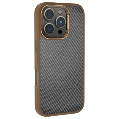 Apple iPhone 16 Pro Max Case Carbon Fiber Appearance Glossy Camera Frame Zore Venus Cover - 3