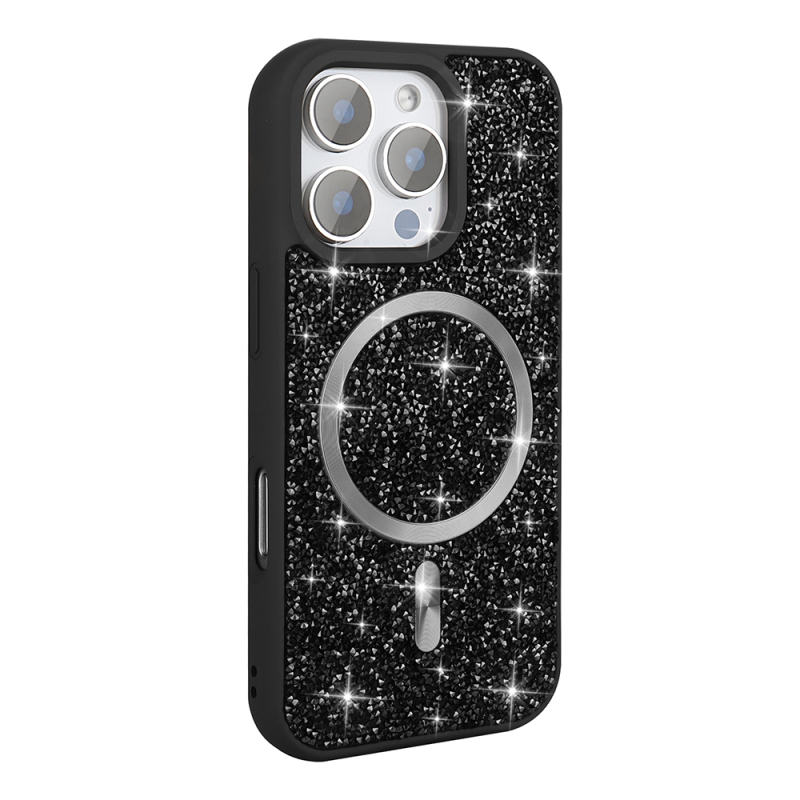 Apple iPhone 16 Pro Max Case Diamond Design Magsafe charging Zore Mosaic Silicone Cover - 2
