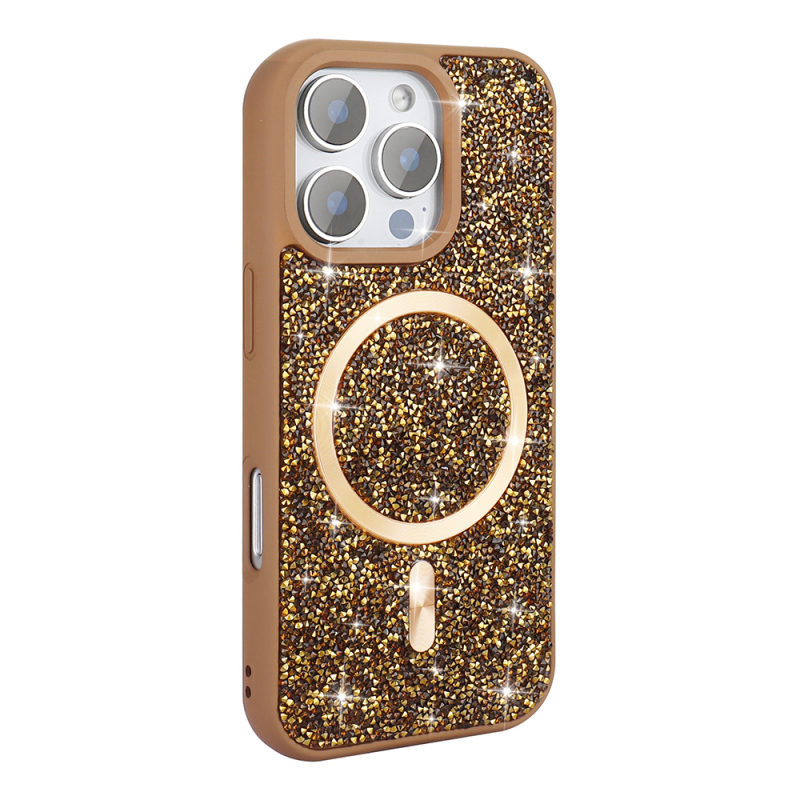 Apple iPhone 16 Pro Max Case Diamond Design Magsafe charging Zore Mosaic Silicone Cover - 3