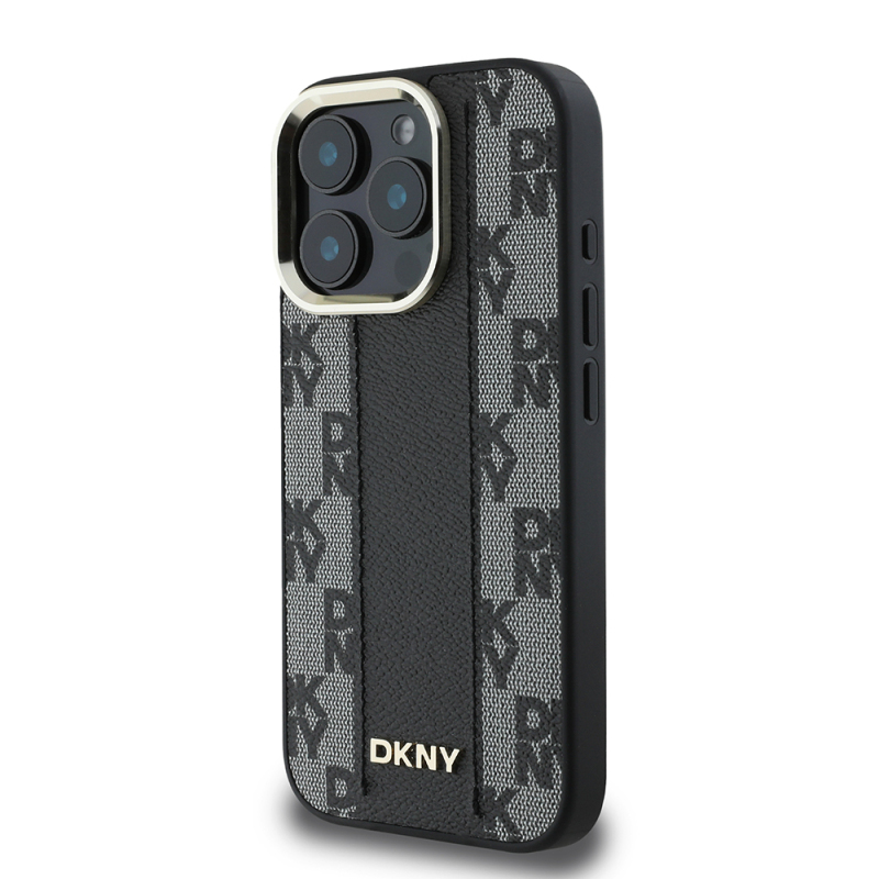 Apple iPhone 16 Pro Max Case DKNY Original Licensed Magsafe Charging Feature 3D Printed Checkered Pattern Cover - 4