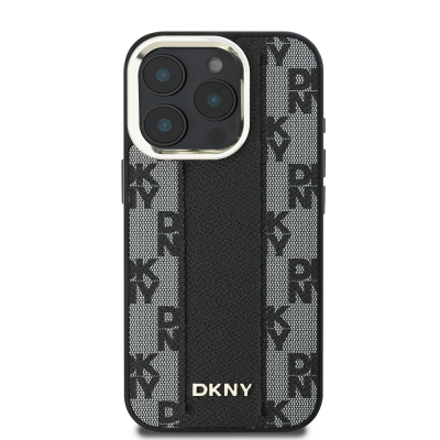 Apple iPhone 16 Pro Max Case DKNY Original Licensed Magsafe Charging Feature 3D Printed Checkered Pattern Cover - 5