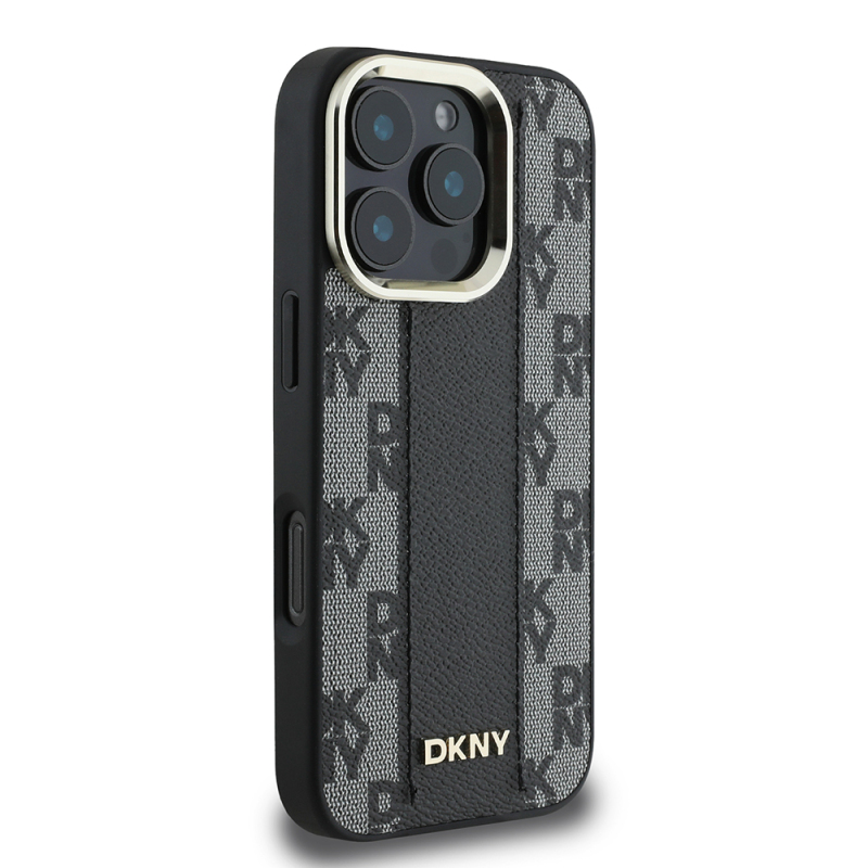 Apple iPhone 16 Pro Max Case DKNY Original Licensed Magsafe Charging Feature 3D Printed Checkered Pattern Cover - 6