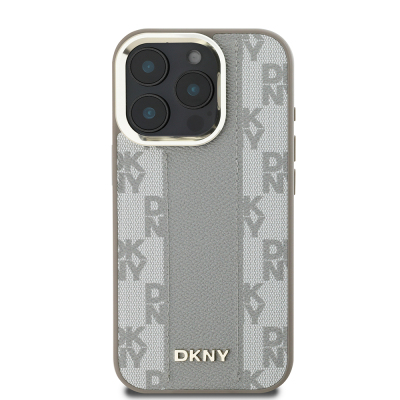 Apple iPhone 16 Pro Max Case DKNY Original Licensed Magsafe Charging Feature 3D Printed Checkered Pattern Cover - 12