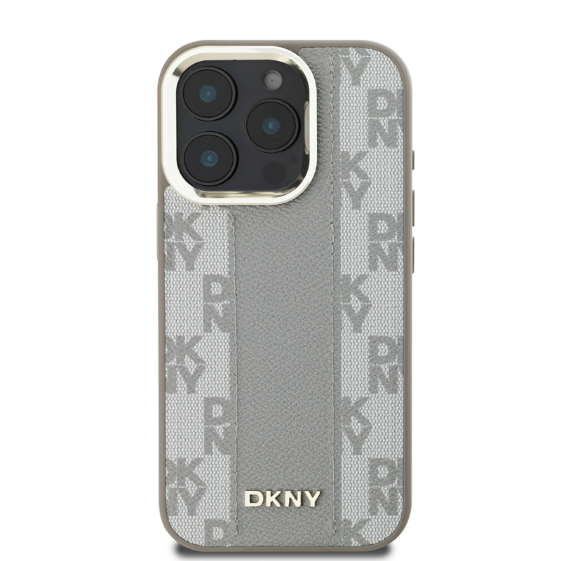 Apple iPhone 16 Pro Max Case DKNY Original Licensed Magsafe Charging Feature 3D Printed Checkered Pattern Cover - 12