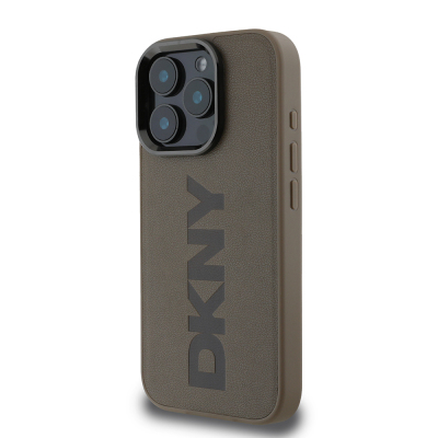Apple iPhone 16 Pro Max Case DKNY Original Licensed Magsafe Charging Feature PU Leather Plain Cover - 4