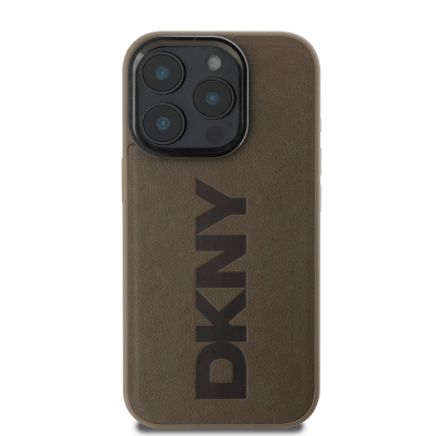 Apple iPhone 16 Pro Max Case DKNY Original Licensed Magsafe Charging Feature PU Leather Plain Cover - 5