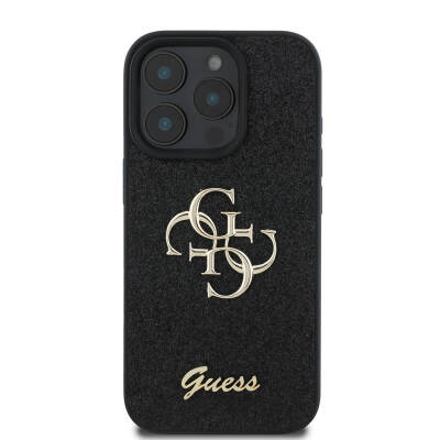 Apple iPhone 16 Pro Max Case Guess Original Licensed 4G Glitter Large Metal Logo Cover - 7