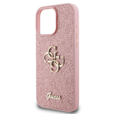 Apple iPhone 16 Pro Max Case Guess Original Licensed 4G Glitter Large Metal Logo Cover - 16