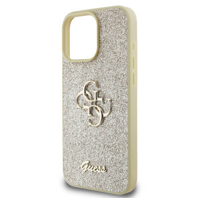 Apple iPhone 16 Pro Max Case Guess Original Licensed 4G Glitter Large Metal Logo Cover - 22