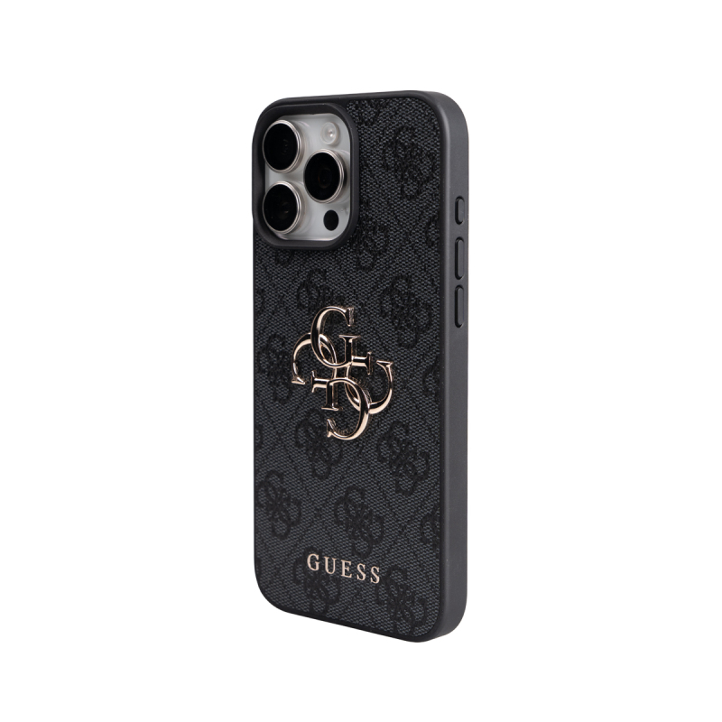 Apple iPhone 16 Pro Max Case Guess Original Licensed 4G Large Metal Logo and Thick Strap - 4