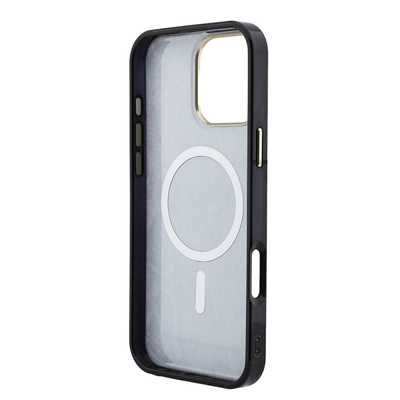 Apple iPhone 16 Pro Max Case Guess Original Licensed M-safe Charging Case with Text, Logo and Python Design - 5